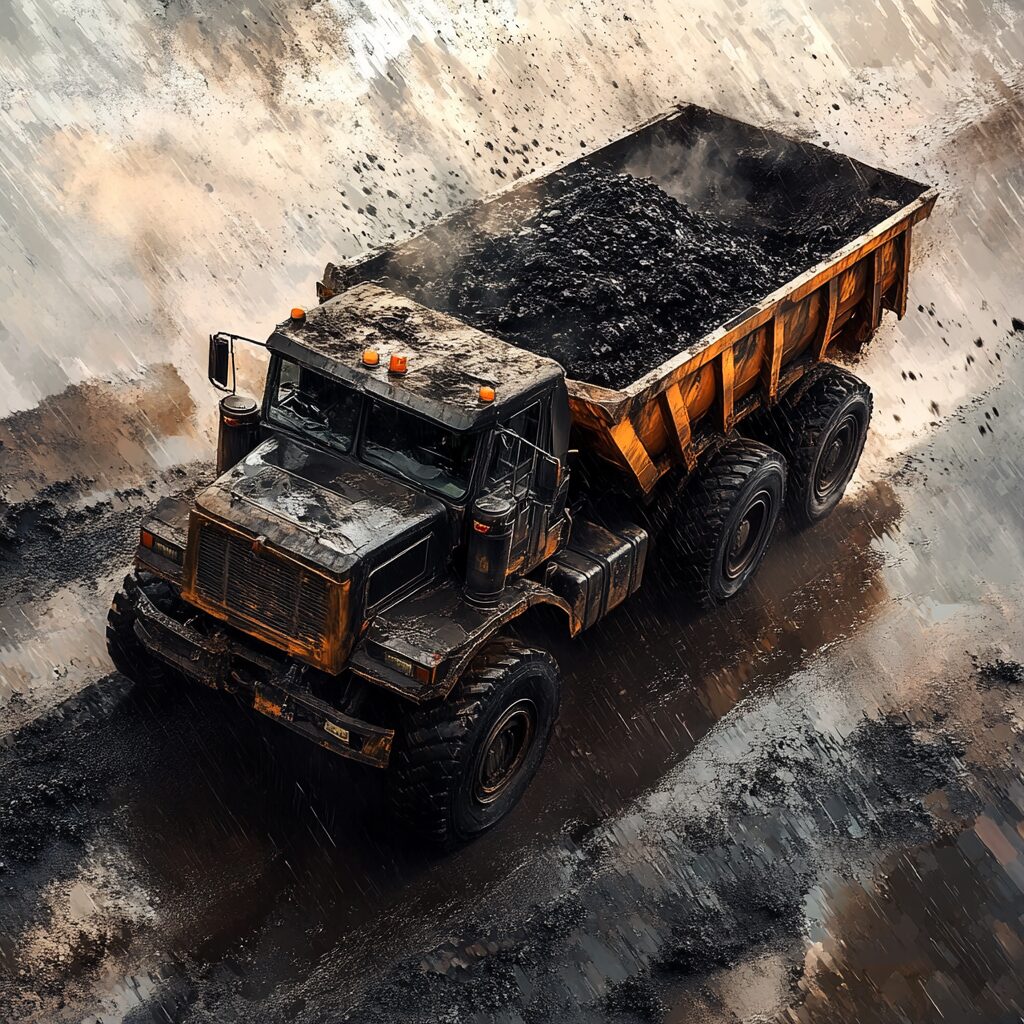 tar and asphalt dump truck