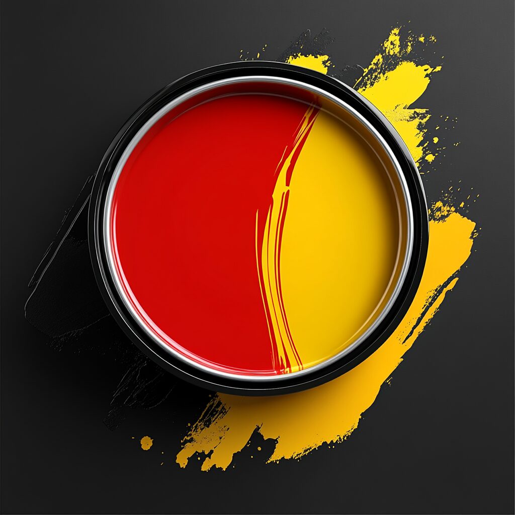 red and yellow paint