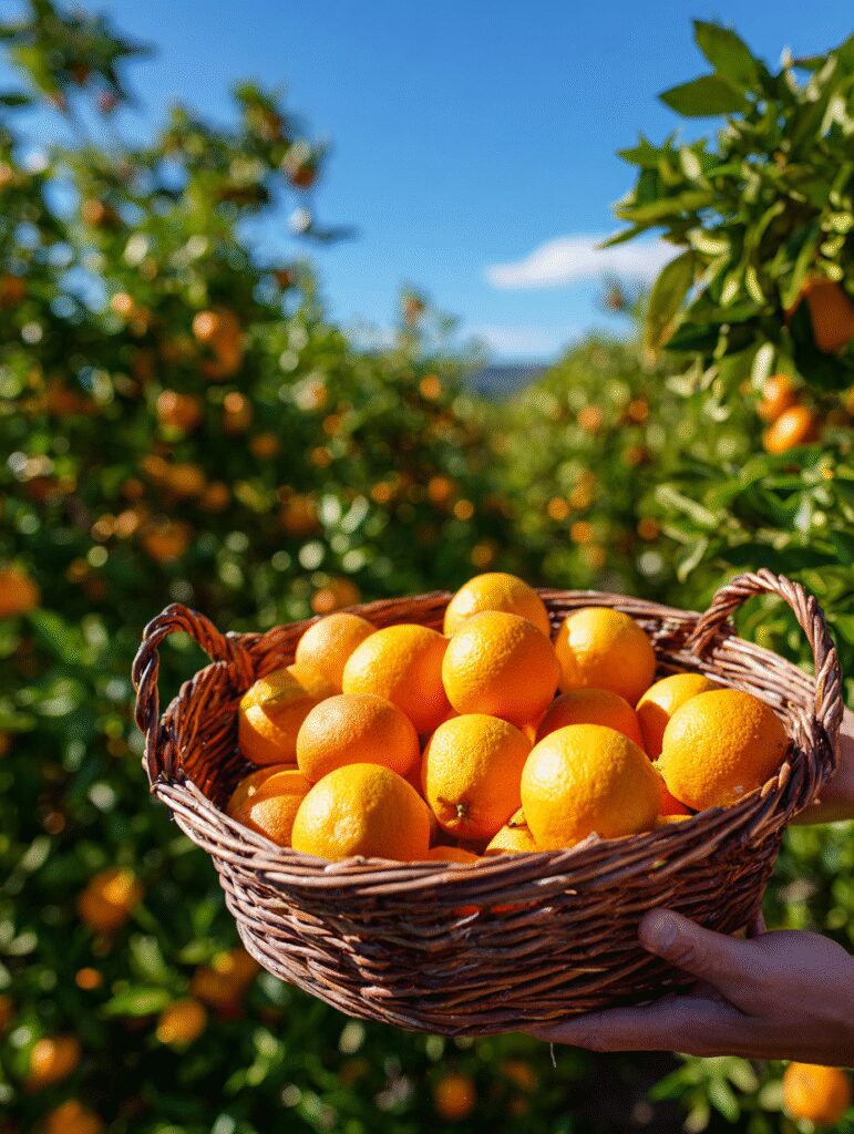 oranges in a basket