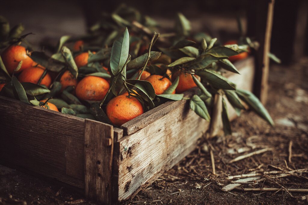 box of oranges