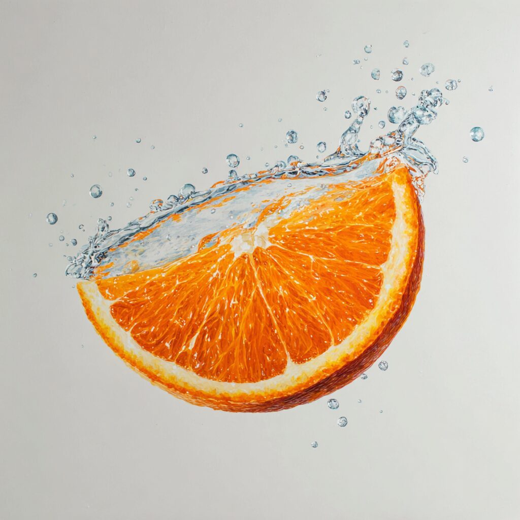 orange slice splashing