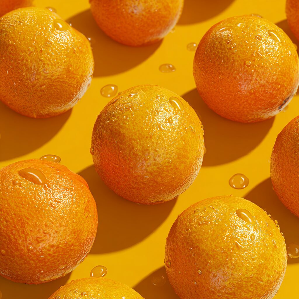 oranges in rows