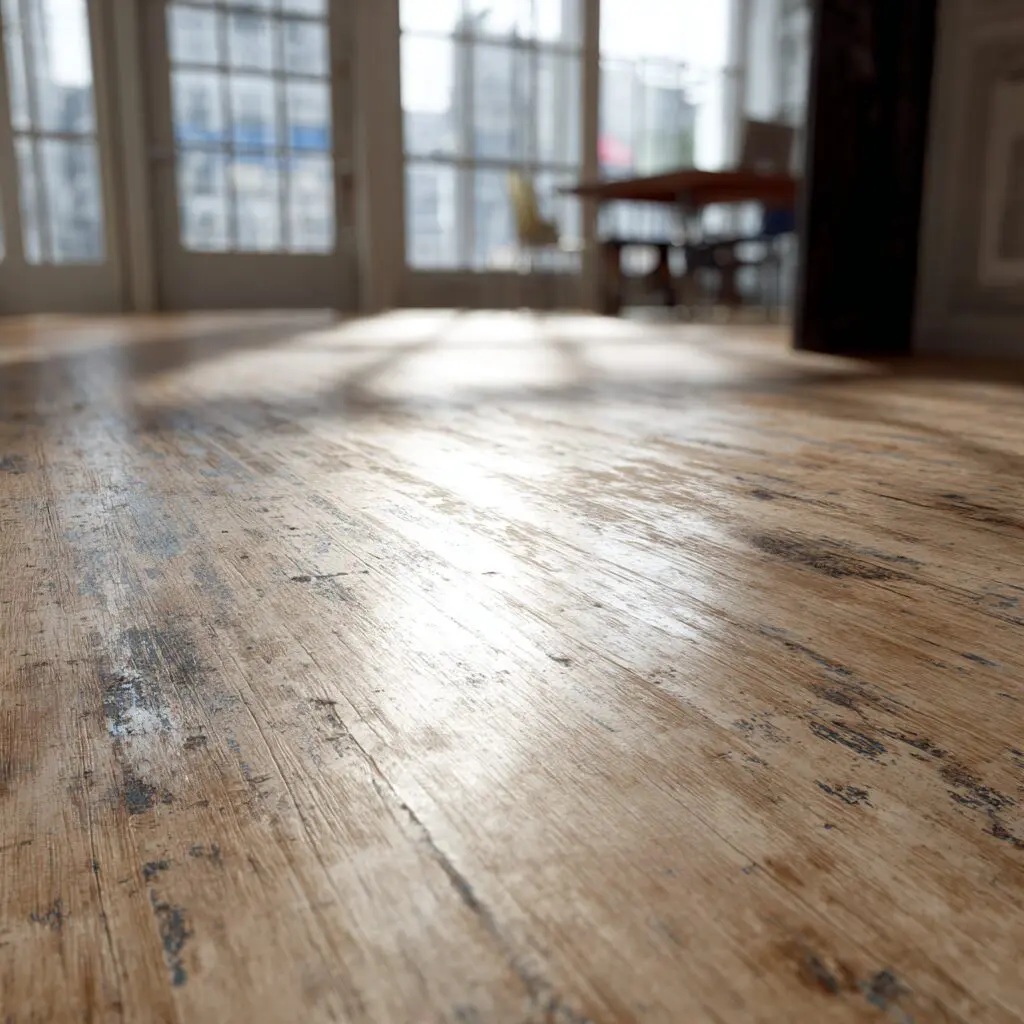 wood floor with adhesive