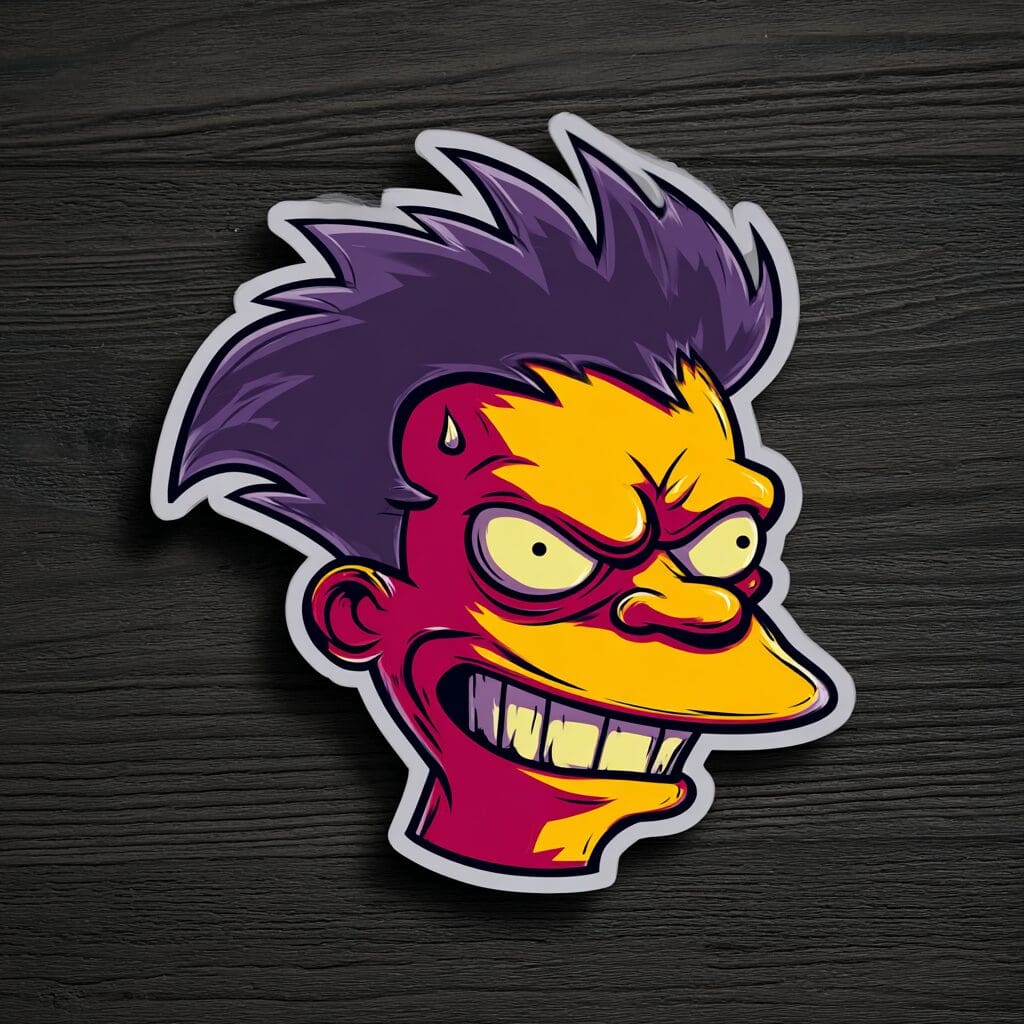 cartoon face decal