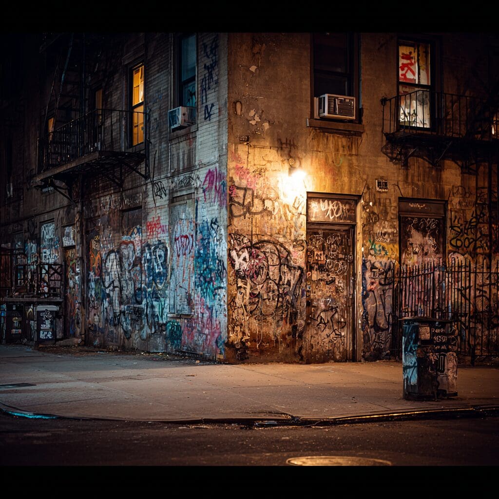 graffiti on a city block