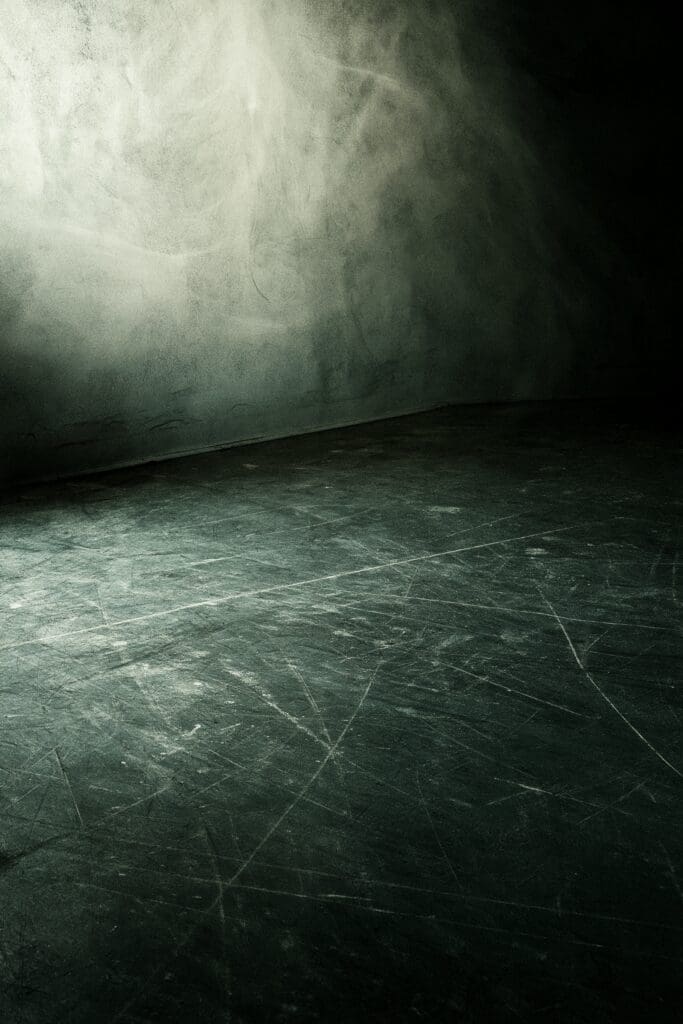 floor mastic in a dark room