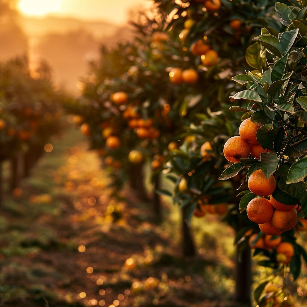 orange grove sunset